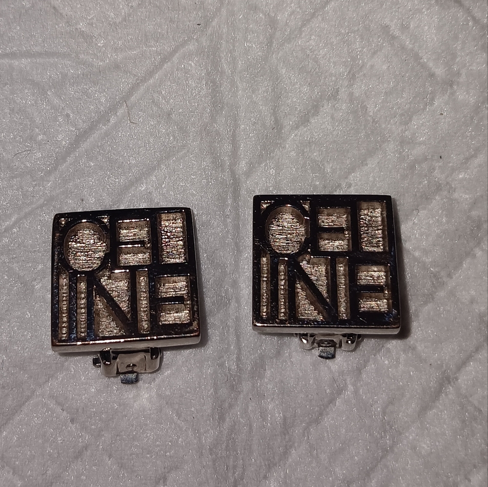 Celine Vintage Silver Clip Earrings - Picture 1 of 2